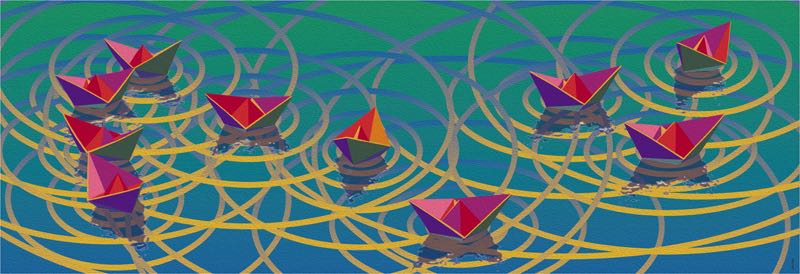 Boatscape-Burgeoning 13 pp 12x36